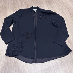 Cachet Black Women's Blazer with Floral Accents